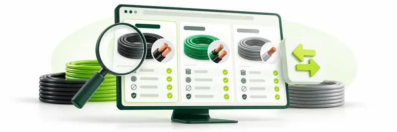 A monitor showing cable listings side by side, with a magnifying glass over them